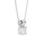 Houston Diamond District 0.75 CT Diamond, 14k White Gold 4 Prong Set Round-cut Lab Grown Diamond Solitaire Stud Pendant Necklace (E-F, VS) Jewelry for Women
