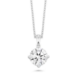 Carbon Atelier IGI Certified 1 Carat Brilliant Cut Lab Grown Diamond Solitaire Round Pendant Necklace for Women I 14k White Gold Necklace (G-H, VS1-VS2, cttw) I 18 Inch Long Chain with Lobster Claw