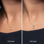 Amazon Essentials IGI Certified 0.5 Carat Solitaire Lab Grown Diamond Pendant Necklace in Solid Yellow 14K Gold - Gold Pendant Necklace - Pendant Necklace for Women - Adjustable with 16" Chain with 2" Extender