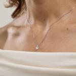 Belacqua 1 Carat Princess Lab Grown Diamond Solitaire Pendant Necklace in 14K White Gold, IGI Certified, Prong Set, E-F Color, VS Clarity,Fine Jewelry for Women, Gift Box Included