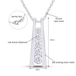 1.25 Carat Round cut Lab Grown Diamond Five Stone Journey Bar Pendant Necklace In 14k White Gold Over Sterling Silver Jewelry With 18" Chain, Gift For Her