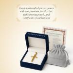 Solid 14K Yellow Gold Cross Necklace for Men & Women, Stunning, Polished 14K Yellow Gold Cross Pendant with Premium Jewelry Box, 14 Karat Handcrafted Heirloom Quality Religious Jewelry Made in the USA (Large, Pendant Only)