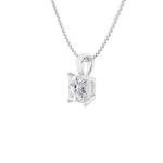 Belacqua 1 Carat Princess Lab Grown Diamond Solitaire Pendant Necklace in 14K White Gold, IGI Certified, Prong Set, E-F Color, VS Clarity,Fine Jewelry for Women, Gift Box Included