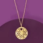 Ross-Simons Italian 14kt Yellow Gold Circle Flower Pendant