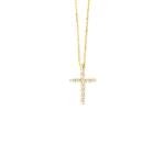 Gelin Diamond Cross Necklace in 14K Solid Gold | 14k Gold Cross Necklace for Women, 18"
