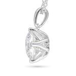 Carbon Atelier IGI Certified 1 Carat Brilliant Cut Lab Grown Diamond Solitaire Round Pendant Necklace for Women I 14k White Gold Necklace (G-H, VS1-VS2, cttw) I 18 Inch Long Chain with Lobster Claw