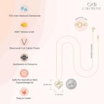 Cali Trove Double Heart Infinity Pendant for Women (Yellow Gold) | 1/10cttw Real White Diamonds Necklace for Women | Double Heart Pendant Gift for her | Mother's Day Gift for Mom | Jewelry