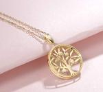 AGVANA 14K Solid Real Gold Tree of Life Necklace for Women Dainty Pendant Necklace Fine Jewelry Birthday Gifts for Women Mom Wife Her Yourself, 16"+2"