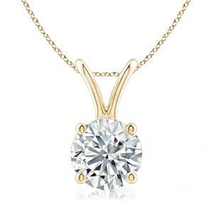 The Diamond Deal .50ct (1/2Cttw) Carat Round Brilliant Solitaire Lab-Grown Diamond Solitaire Pendant Necklace for in 14k Yellow Gold with 18" Gold Chain