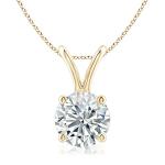 The Diamond Deal .50ct (1/2Cttw) Carat Round Brilliant Solitaire Lab-Grown Diamond Solitaire Pendant Necklace for in 14k Yellow Gold with 18" Gold Chain