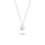 Carbon Atelier IGI Certified 1 Carat Lab Grown Diamond Round Solitaire Pendant Necklace for Women - 14k White Gold Necklace (I-J, VS1-VS2, 1.00 cttw) - 3-Prong Martini - 18 Inch Chain Lobster Claw