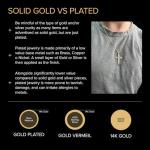 Solid 14K Yellow Gold Cross Necklace for Men & Women, Stunning, Polished 14K Yellow Gold Cross Pendant with Premium Jewelry Box, 14 Karat Handcrafted Heirloom Quality Religious Jewelry Made in the USA (Large, Pendant Only)