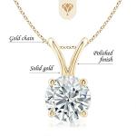 The Diamond Deal .50ct (1/2Cttw) Carat Round Brilliant Solitaire Lab-Grown Diamond Solitaire Pendant Necklace for in 14k Yellow Gold with 18" Gold Chain