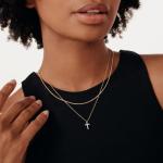 Gelin Diamond Cross Necklace in 14K Solid Gold | 14k Gold Cross Necklace for Women, 18"