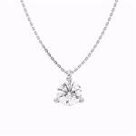Carbon Atelier IGI Certified 1 Carat Lab Grown Diamond Round Solitaire Pendant Necklace for Women - 14k White Gold Necklace (I-J, VS1-VS2, 1.00 cttw) - 3-Prong Martini - 18 Inch Chain Lobster Claw