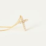 Gelin Diamond Cross Necklace in 14K Solid Gold | 14k Gold Cross Necklace for Women, 18"