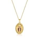 Ross-Simons 14kt Yellow Gold Miraculous Medal Pendant Necklace With Multicolored Enamel. 18 inches