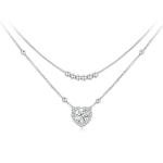 14K Gold Heart Diamond Necklace for Her 1ct
