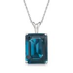 London Blue Topaz Pendant Necklace in Silver