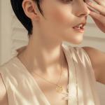 KECHO 14K Real Gold Chakra Necklace Flower of Life Pendant Solid Yellow Gold 7 Chakra Jewelry Gifts for Women (Seed of Life)