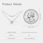 14K Gold Heart Diamond Necklace for Her 1ct