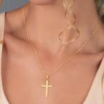 Diamond2Deal 14K Yellow Gold Latin Religious Crucifix Cross Pendant