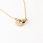 Interlocking Circle Diamond Necklace for Women