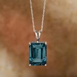 London Blue Topaz Pendant Necklace in Silver