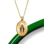 Ross-Simons 14kt Yellow Gold Miraculous Medal Pendant Necklace With Multicolored Enamel. 18 inches