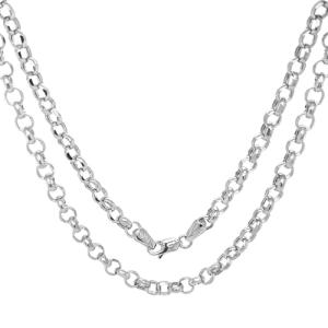 JEWELHEART 14K White Real Gold Rolo Chain 1.9mm Diamond Cut Trendy Round Link Chain Pendant Necklace For Women with Lobster Clasp 18"