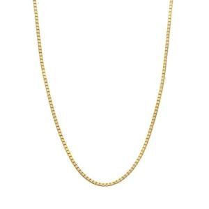 DIFINES 14k Real Yellow Gold Solid 2mm Box Link Chain Necklace with Lobster Claw Clasp, Ideal GIfts for Women or Men - 18"