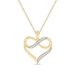 Cali Trove Diamond Infinity Heart Pendant for Women (Yellow Gold) | 1/4cttw Real White Diamonds Necklace | Infinity Heart Pendant Gift for her | Mother's Day Gift for Mom |Jewelry for Women
