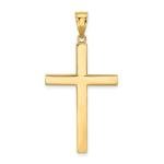 Jewelry Affairs 14K Yellow Gold Square Latin Cross Pendant, 40x20mm