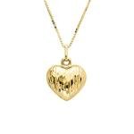 forme di Lucchetta - Italian Necklace for Women - Real Gold Jewelry Gift for Her from Italy - 14k Heart Puff Floating Pendant with Adjustable Chain 16+2in