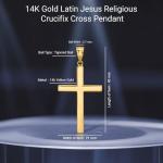 Diamond2Deal 14K Yellow Gold Latin Religious Crucifix Cross Pendant