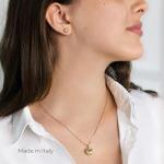 forme di Lucchetta - Italian Necklace for Women - Real Gold Jewelry Gift for Her from Italy - 14k Heart Puff Floating Pendant with Adjustable Chain 16+2in