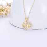 SISGEM 14kt Real Gold Heart Infinity Necklace for Women, Dainty Gold Love Heart Pendant Jewelry Anniversary Birthday Gifts for Her, Wife, Mom, 18inch
