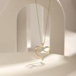 Cali Trove Diamond Infinity Heart Pendant for Women (Yellow Gold) | 1/4cttw Real White Diamonds Necklace | Infinity Heart Pendant Gift for her | Mother's Day Gift for Mom |Jewelry for Women