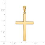 Jewelry Affairs 14K Yellow Gold Square Latin Cross Pendant, 40x20mm