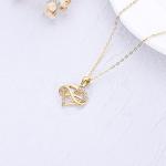 SISGEM 14kt Real Gold Heart Infinity Necklace for Women, Dainty Gold Love Heart Pendant Jewelry Anniversary Birthday Gifts for Her, Wife, Mom, 18inch