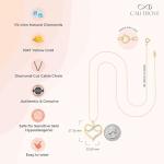 Cali Trove Diamond Infinity Heart Pendant for Women (Yellow Gold) | 1/4cttw Real White Diamonds Necklace | Infinity Heart Pendant Gift for her | Mother's Day Gift for Mom |Jewelry for Women