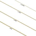 DIFINES 14k Real Yellow Gold Solid 2mm Box Link Chain Necklace with Lobster Claw Clasp, Ideal GIfts for Women or Men - 18"