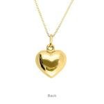 forme di Lucchetta - Italian Necklace for Women - Real Gold Jewelry Gift for Her from Italy - 14k Heart Puff Floating Pendant with Adjustable Chain 16+2in