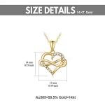 SISGEM 14kt Real Gold Heart Infinity Necklace for Women, Dainty Gold Love Heart Pendant Jewelry Anniversary Birthday Gifts for Her, Wife, Mom, 18inch