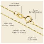 Everyday Elegance Solid 14K Yellow Gold Cubic Zirconia Solitaire Pendant Necklace for Women in Round Cut | 1 CTW CZ | .60mm Thickness | 18 Inch Length | Box Link Chain| With Gift Box