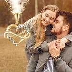 SISGEM 14kt Real Gold Heart Infinity Necklace for Women, Dainty Gold Love Heart Pendant Jewelry Anniversary Birthday Gifts for Her, Wife, Mom, 18inch