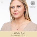 MAX + STONE Solid 14K White Gold Cushion Cut Peridot Necklace | 8mm Solitaire August Birthstone Necklace for Women | Green Gemstone Pendant Necklaces with 18 inch Box Chain
