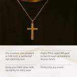 RP Solid 14K Yellow Gold Cross Pendant for Men & Women, Stunning, Polished 14K Yellow Gold Cross Pendant Only with Premium Jewelry Box, Handcrafted Heirloom Quality Religious Jewelry Made in the USA