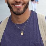 Fine 10K Yellow Gold 1 Round Saint Michael The Archangel Pray For Us Medal Pendant Charm Necklace