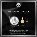 Ioka 14K Tri Color Solid Gold Our Lady of Virgin Mary Guadalupe Stamp Charm Pendant - Diamond Cut - Virgen De Guadalupe - with 1.5mm Valentino Chain Necklace - Daughter Birthday Baptism Gift - 20"